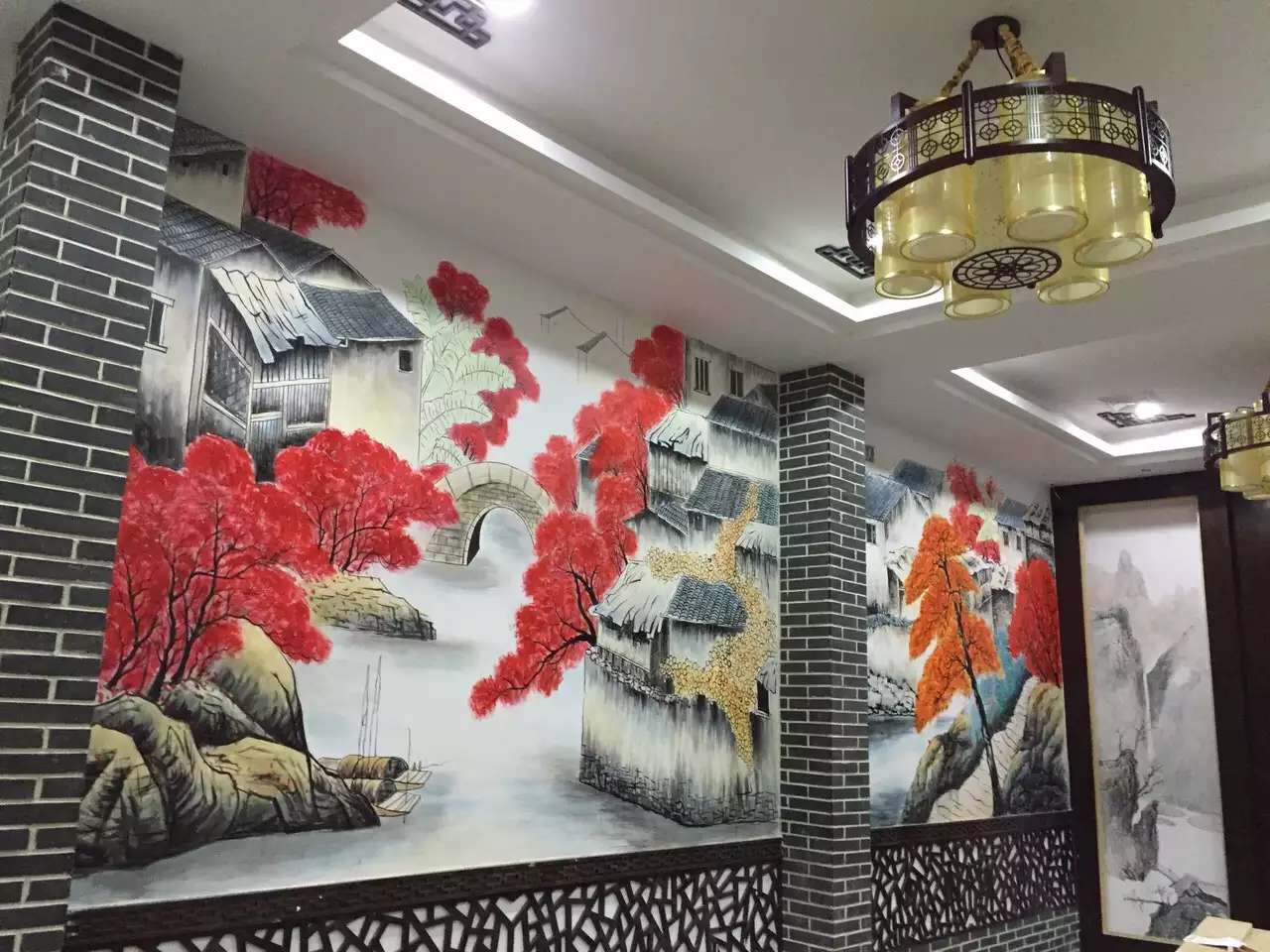 饭店手绘壁画