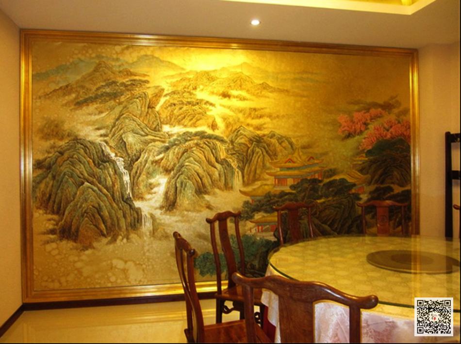 濮阳酒店金箔画_酒店金箔壁画定制