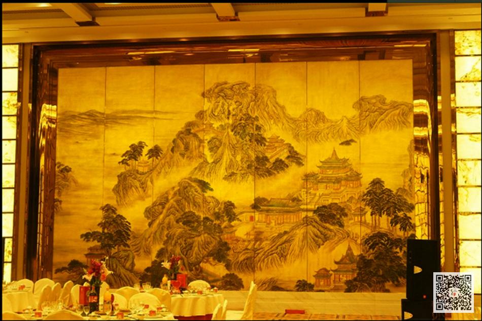 漯河酒店金箔画_酒店金箔壁画定制