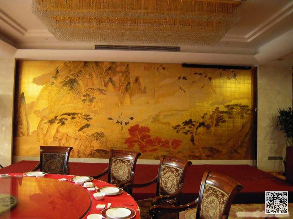 驻马店酒店金箔画_酒店金箔壁画定制