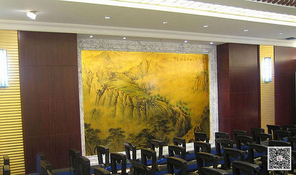 朔州金箔画_酒店金箔壁画定制