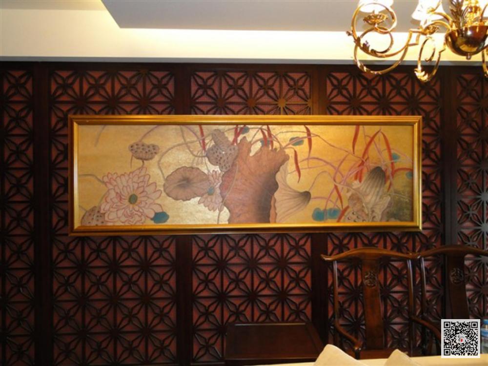 乌海金箔画_酒店金箔壁画定制