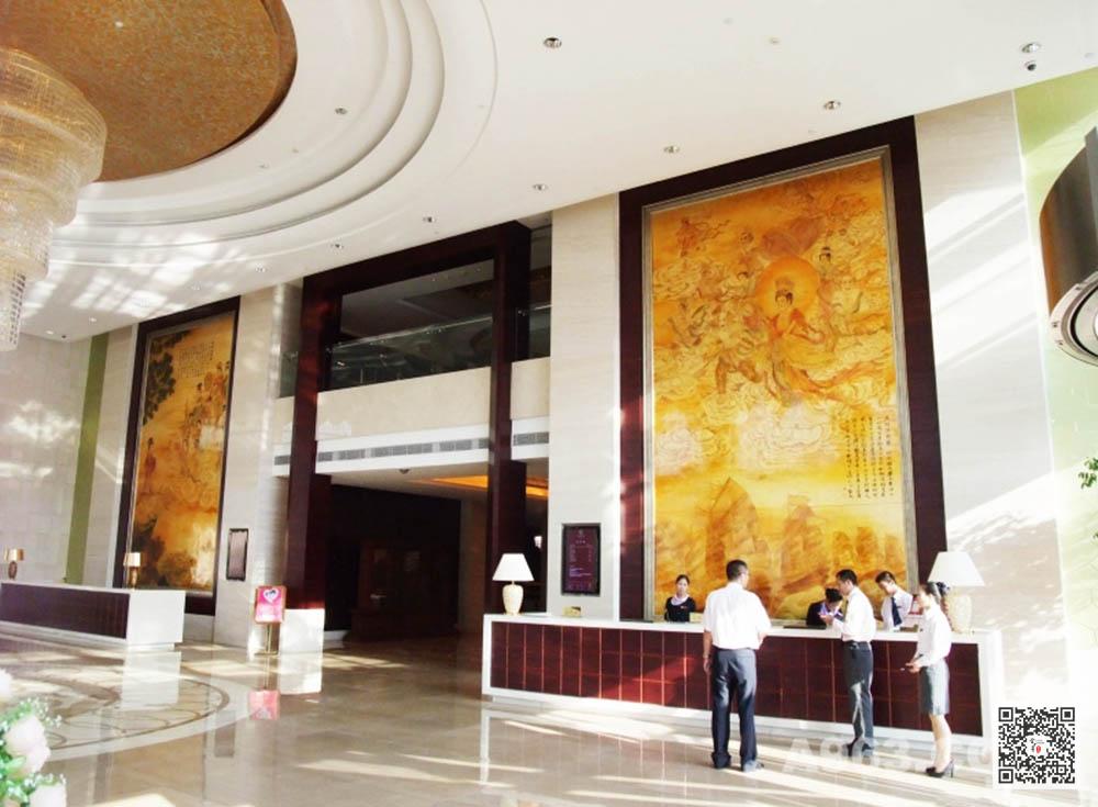 潍坊金箔画_酒店金箔壁画定制