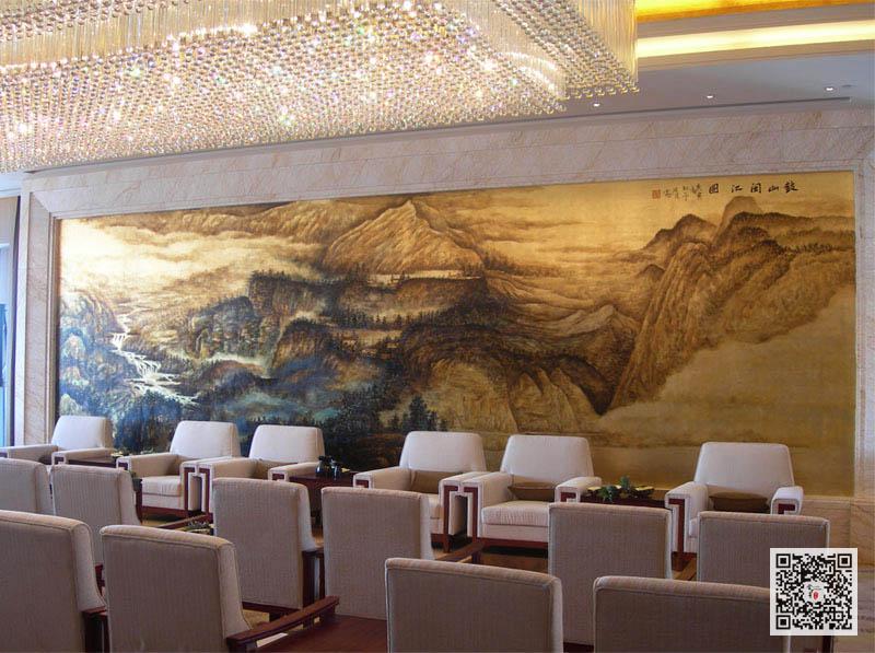 济宁金箔画_酒店金箔壁画定制