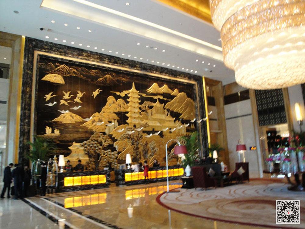 南通金箔画_酒店金箔壁画定制