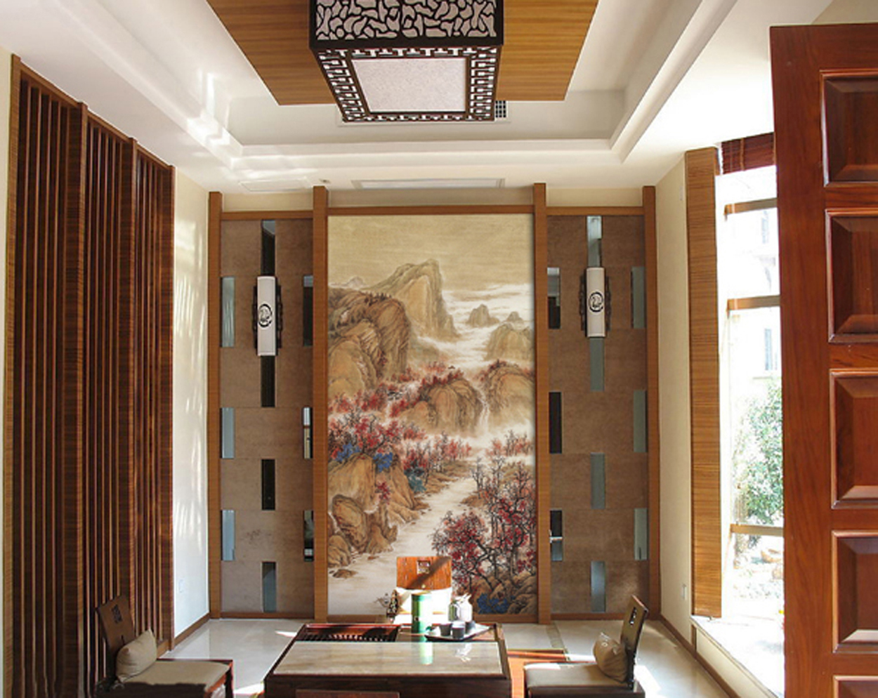 郑州别墅油画_郑州别墅手绘油画设计定制