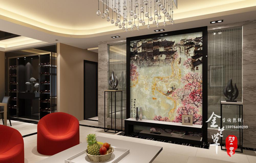中牟别墅装饰画_中牟别墅电视墙定制