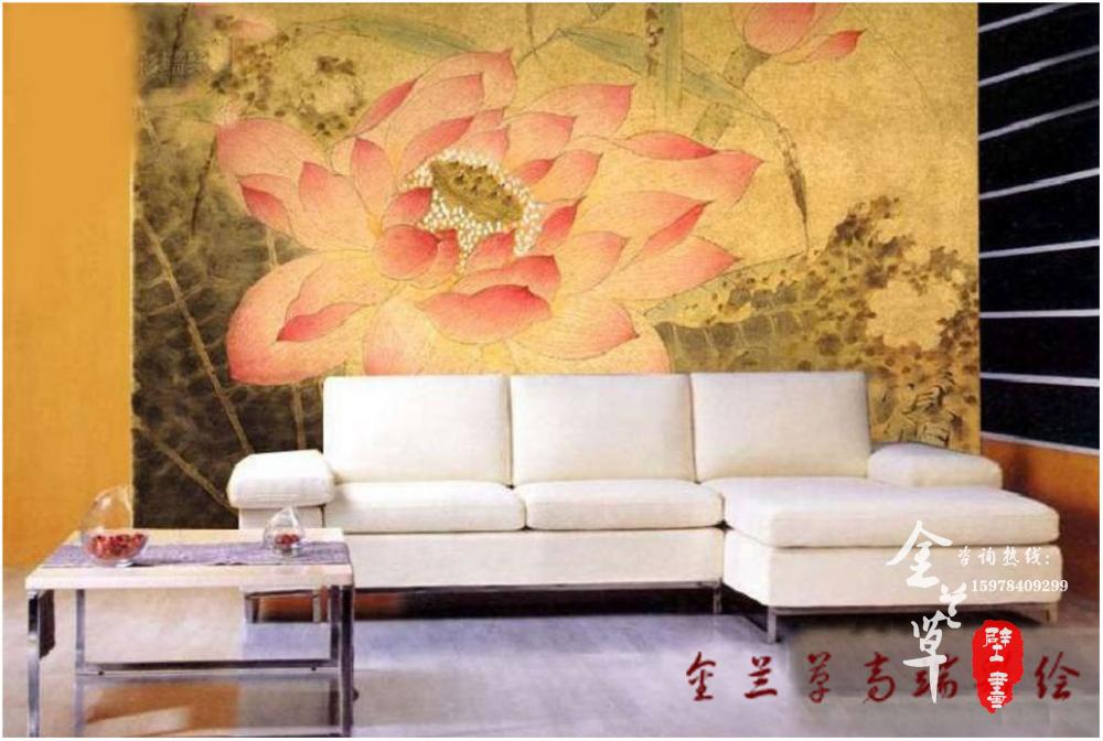 郑州别墅装饰沙发墙_郑州别墅国画壁画